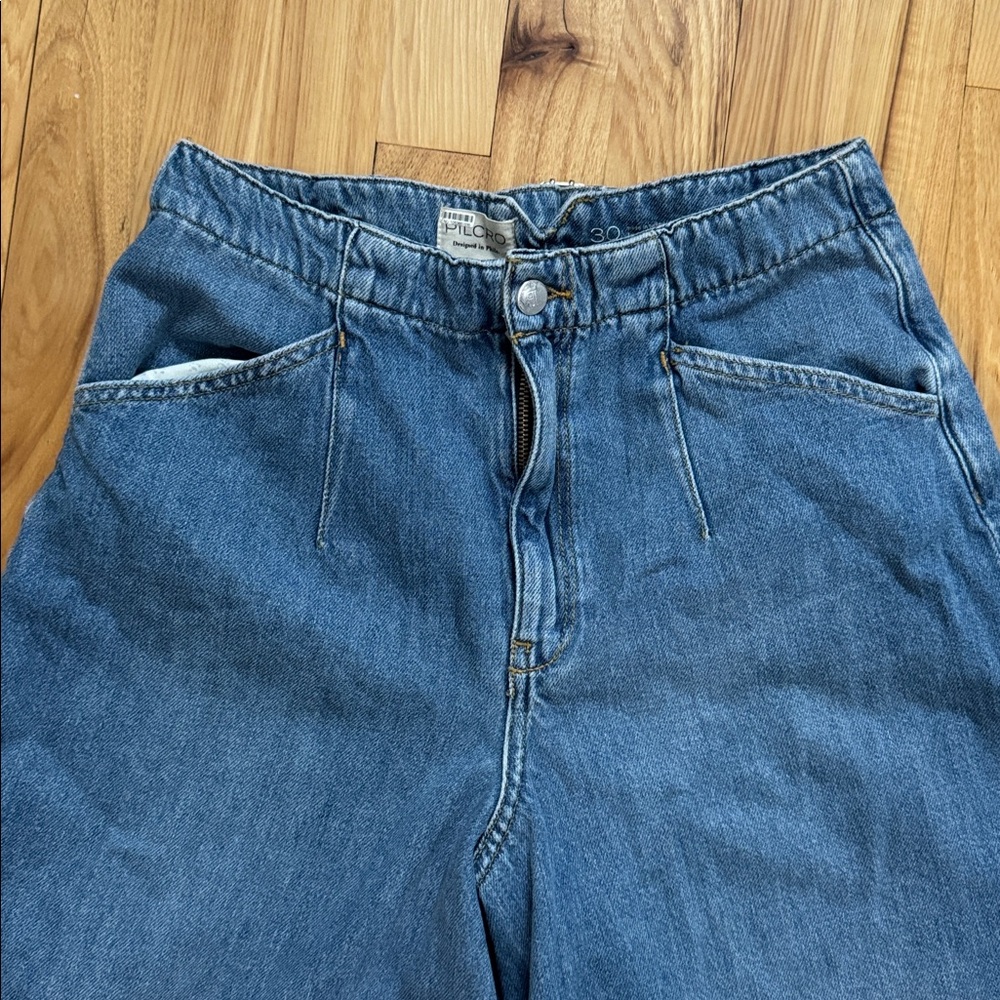 Anthropologie Pilcro wide leg Corset High-Rise Crop Culotte Jeans - Picture 6 of 15